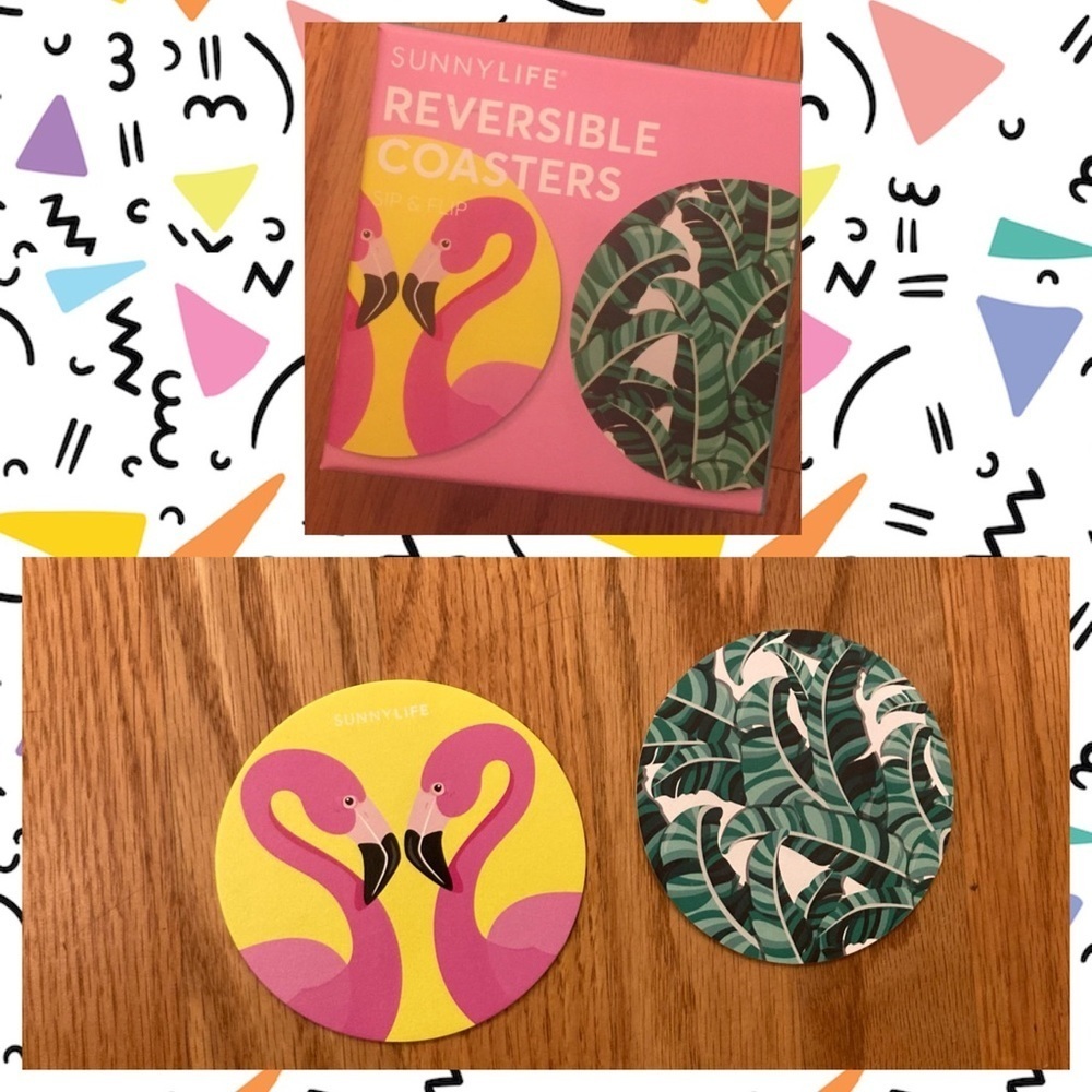 Sunnylife Reversible coasters  16- Sip & Flip - NIB